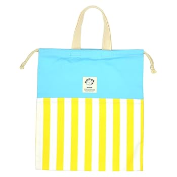 Amazon.co.jp: 持ち手付き巾着 イエローストライプ 巾着袋 持ち